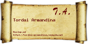 Tordai Armandina névjegykártya
